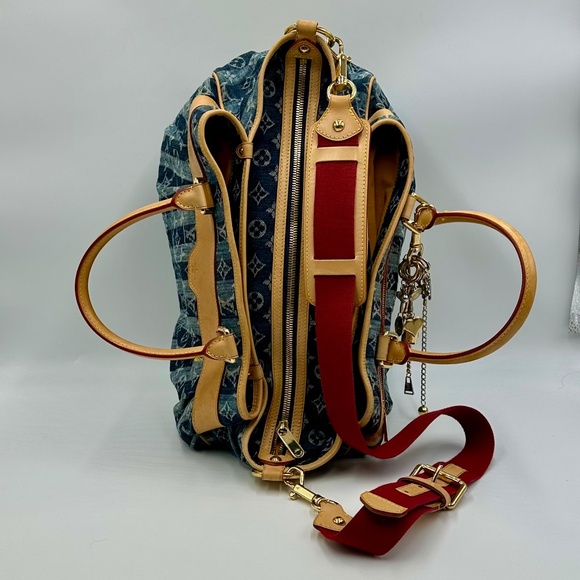 Louis Vuitton Denim Raye Cabas Bandouliere Keepall GM - Picture 2 of 16